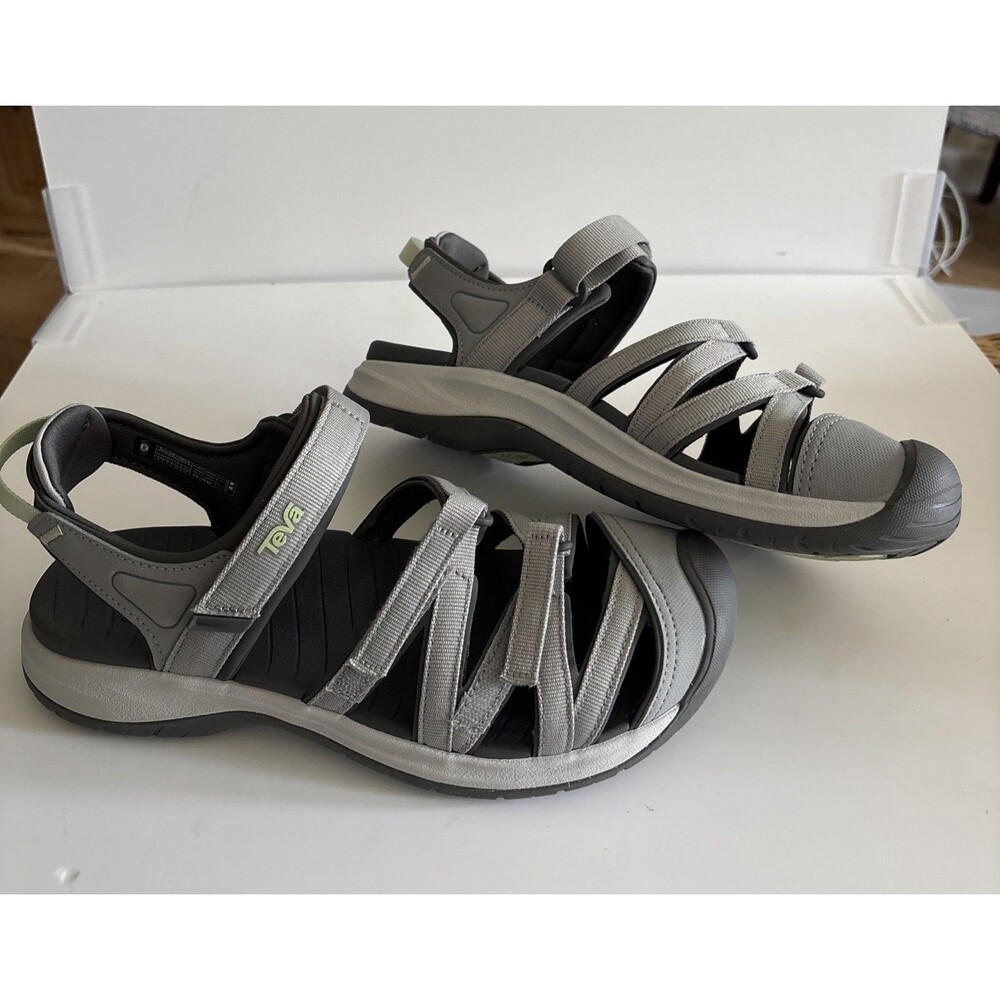 Teva Tirra Sport Closed Toe Sandals Women 9 (40) Gray Snappy Hiking Water EUC